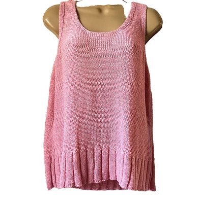 Suéter JH Collectibles Sin Mangas Rosa Tejido Apretado Tanque M Mujer Preppy Hippie Foto 1 de 4