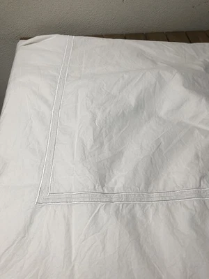 "Funda nórdica Pine Cone Hill Trio tamaño queen blanco algodón percal 94x94"" usada en excelente estado" Foto 1 de 4