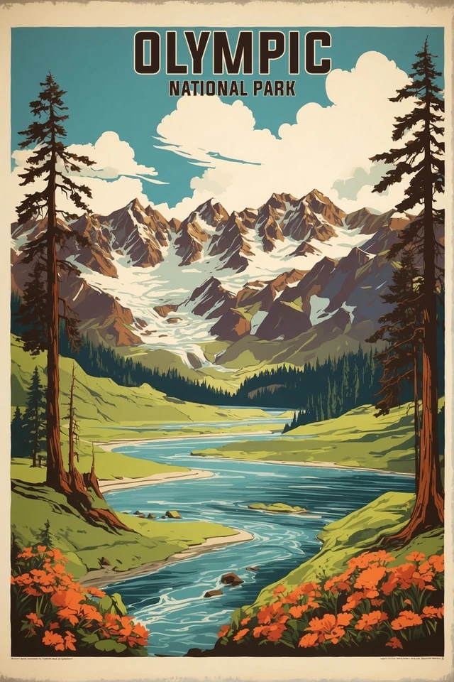 Pôster Parque Nacional Olímpico impressão fotográfica premium arte de parede 4 tamanhos - Imagem 1 de 1