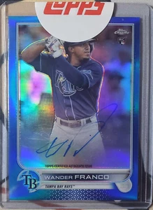 sports card 2022 Topps Chrome Wander Franco True BLUE Refractor Auto /150 RC Roo - Picture 1 of 2