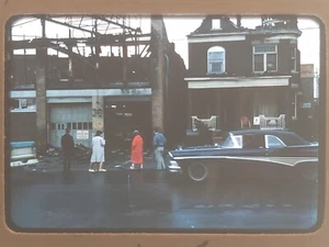 Vtg 1964 35mm Slide - Yellow Cab Station Building Fire Erie PA - Kodachrome - Picture 1 of 1