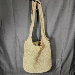 Charter Club Classic Paper Straw Shoulder Bag Purse Brown Designer Natural - Picture 1 of 6