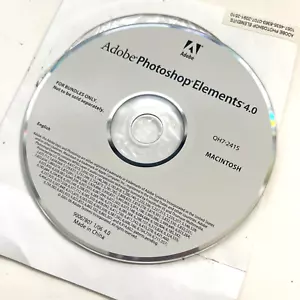 Adobe Photoshop Elements Disc Version 4.0 Mac Serial Number Incl. - Picture 1 of 2
