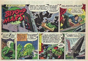 Beyond Mars by Lee Elias - half-tab page color Sunday comic - December 26, 1954 - Picture 1 of 1