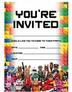 Children Party Invites Kids Birthday Party Invitations - Block Theme Invites - Picture 1 of 4