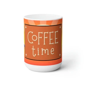 15 Unzen KAFFEEZEIT SONNENAUFGANG GEMÄLDE Keramik Becher Tasse - Bild 1 von 5
