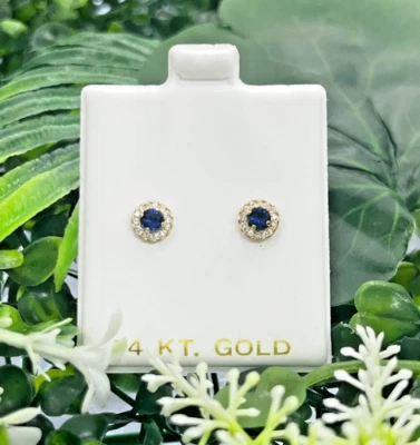 Aretes Zafiro 6x6mm Oro Amarillo 14K Regalos Joyería Mujer Aretes Oro Foto 1 de 4