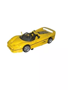 RARE Hot Wheels FERRARI F50 YELLOW 1:18 1998 w/ stand - Picture 1 of 8