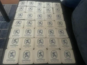 (35) Vintage Lowenbrau Two Sided Dark Special Beer Coasters 1984 - Foto 1 di 1