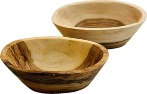 2 crate and barrel olivewood nibble bowls Tunisia 5” - Picture 1 of 3