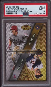 2017 Topps Throwback Thursday 174 Jose Altuve Mike Trout PSA 9 Mint - Picture 1 of 6