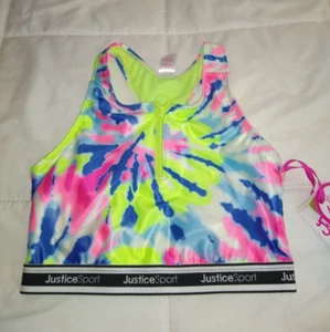 NWT-Girls Size L(12-14) Swim Longline Tank-Justice Sport - Picture 1 of 3