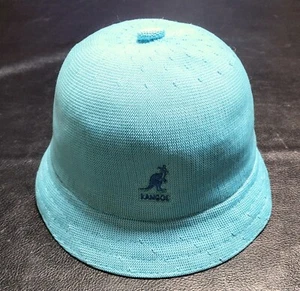 Brand New Kids KANGOL Tropic Casual Blue Bucket Hat Size Kids Large 1804KK - Picture 1 of 3