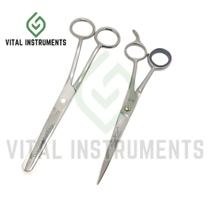 Tijeras offset de aseo de ganado 7"" de punto contundente y tijeras de recorte de 7,5"" Pt finas - Imagen 1 de 1