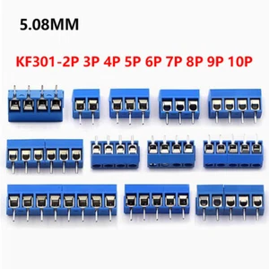 PCB 5.08MM Terminal Blocks 2P 3P 4P 5P 6P 7P 8P 9P 10P Screw Connector KF301-2P - Picture 1 of 6