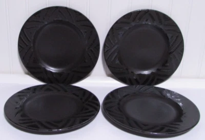 Juego de 4 platos de ensalada Pfaltzgraff Midnight Sun negro 8" EE. UU. Foto 1 de 3