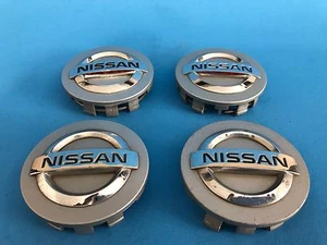 NISSAN CENTER CAPS SILVER GENUINE FACTORY ORIGINAL OEM 40342 AU510 OEM SET OF 4 - Picture 1 of 6