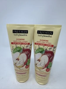 Freeman Facial Apple Cider Vinegar Clay Mask + Scrub 6 oz./175 mL (2 pk ORIGINAL - Picture 1 of 2