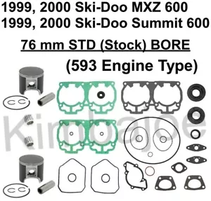 1999-2000 Ski Doo 600 MXZ Summit Listed 76 mm STD BORE Moly Piston Kits Rebuild - Picture 1 of 1