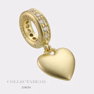 Authentic Endless Silver Gold Plated Sparkling Love Drop Gold Bead 53670 - Picture 1 of 1