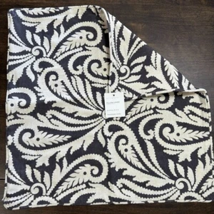 SET OF 2* POTTERY BARN WYNNFIELD PAISLEY PRINTED PILLOW COVER, 20" ~ BLACK/IVORY - Picture 1 of 8