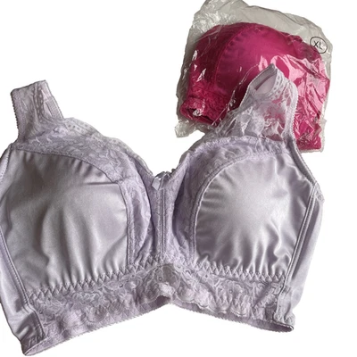 2 sujetadores Rhonda Shear Pin-Up Bralette con almohadillas extraíbles talla XL rosa lavanda NUEVO Foto 1 de 4
