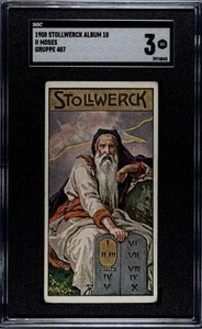 1908 Stollwerck álbum 10 grupo 407 #II Moses Ten Commandments RC novato SGC 3 - Imagen 1 de 2