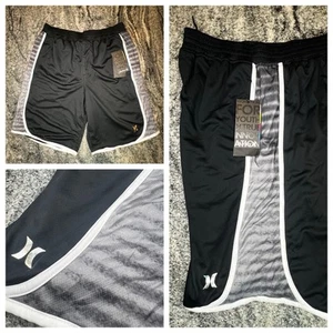 Pantalones Cortos Atléticos Hurley Nike Dri Fit Para Hombres Grandes Baloncesto Bloqueador Negro Gris - Imagen 1 de 8