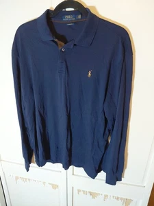Polo Ralph Lauren Langarm Poloshirt Herren LG Navy Blau Pony Logo Baumwolle - Bild 1 von 6