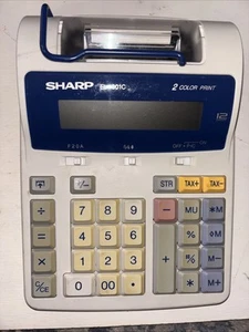 Sharp EL-1801C Portable 12-Digit 2-Color Printer Calculator - Battery Powered N - Picture 1 of 4
