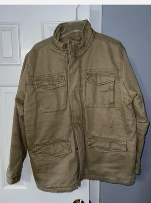 Abrigo Chaqueta Para Hombre American Eagle Outfitters Marrón XS Lona Aislada Foto 1 de 4