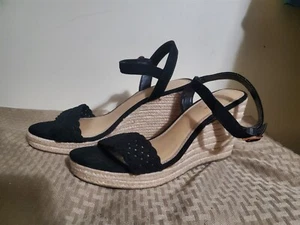 LC Lauren Conrad Women's Lapis Comfort Wedge Sandals Black Size:10 - Picture 1 of 4