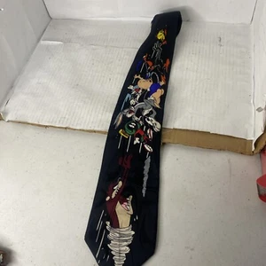 Vintage 1994 Looney Tunes Mania Men Tie Taz Bugs Daffy Sylvester Vintage 90s - Picture 1 of 9
