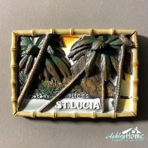 ST. Lucia Caribbean Sea Tourist Souvenir 3D Resin Fridge Magnet GIFT IDEA - Picture 1 of 4
