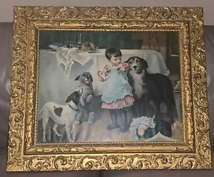 Antik vergoldet vergoldet viktorianische Kunst Bilderrahmen 27x23 - Bild 1 von 9