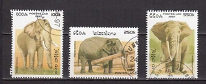 Laos 1997 les éléphants 3 timbres oblitérés / TE5442 - Imagen 1 de 1