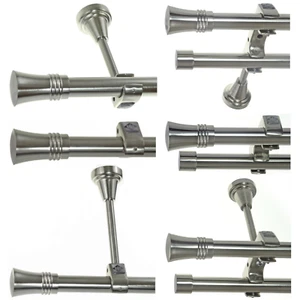 Gardinenstange Edelstahl Look Rohr 20mm Wand- Deckenträger Zusatzlauf Design E86 - Bild 1 von 8