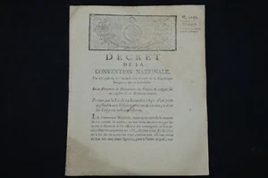 ARCHIVE REVOLUTION FRANCAISE-DECRET OFFICIERS MILITAIRES -EPINAL-MIRECOURT  1793 - Picture 1 of 3