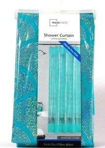 1 Ct Mainstays Chloride Free PEVA Mermaid Sparkle 70" X 72" Teal Shower Curtain - Picture 1 of 1