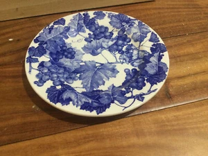 quadrifolio Italy blue grape leaves salad plate New old stock 8'' - Picture 1 of 5