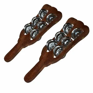 Handmade Wooden Hand Percussion Cymbals Hand Kartal Musical Instrument Set of 2 - Picture 1 of 6