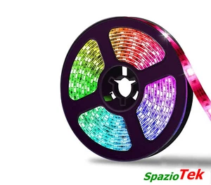Striscia LED RGB cambiacolore 5m smd5050 12V DC 60W IP44 S25-RGB-12V - Foto 1 di 3
