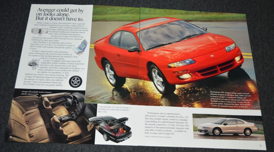 Dodge Avenger 1997 anuncio impreso de distribuidor original 97 Foto 1 de 2