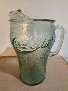 Coca-Cola Coke Pebbled Glass Pitcher Indiana Glass Co. Vintage - Picture 1 of 6