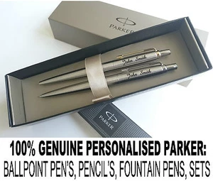 Personalised Engraved Parker Jotter & IM Ball Pen, Pencil, Pens Set GREAT GIFT - Foto 1 di 25