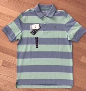 IZOD Advantage Performance Polo Golf Elasticizzata Uomo PICCOLA Blu Verde Nuova con etichette - Foto 1 di 7