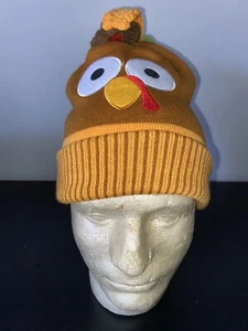 Thanksgiving Turkey “Run Now Gobble Later” Winter Stocking Hat Beanie Toque - Picture 1 of 3