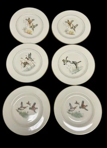 SET OF 6 VINTAGE PICKARD CHINA ABERCROMBIE & FITCH FLYING GEESE SALAD PLATES - Picture 1 of 5