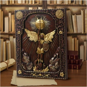 QIADGE St Michael der Erzengel Statue Skulptur Wandbehang Holz geschnitzt Haus - Bild 1 von 12