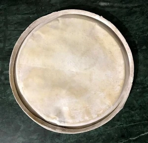 Testa in pelle Dholak Bayan Pudi 9 pollici lato sinistro grande pelle con pasta di ferro interna - Foto 1 di 7